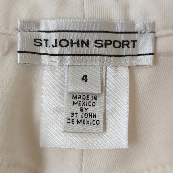 St. John Sport Lightweight High Waisted Relaxed Fit Straight Leg Pants Cream 4 - Picture 11 of 16